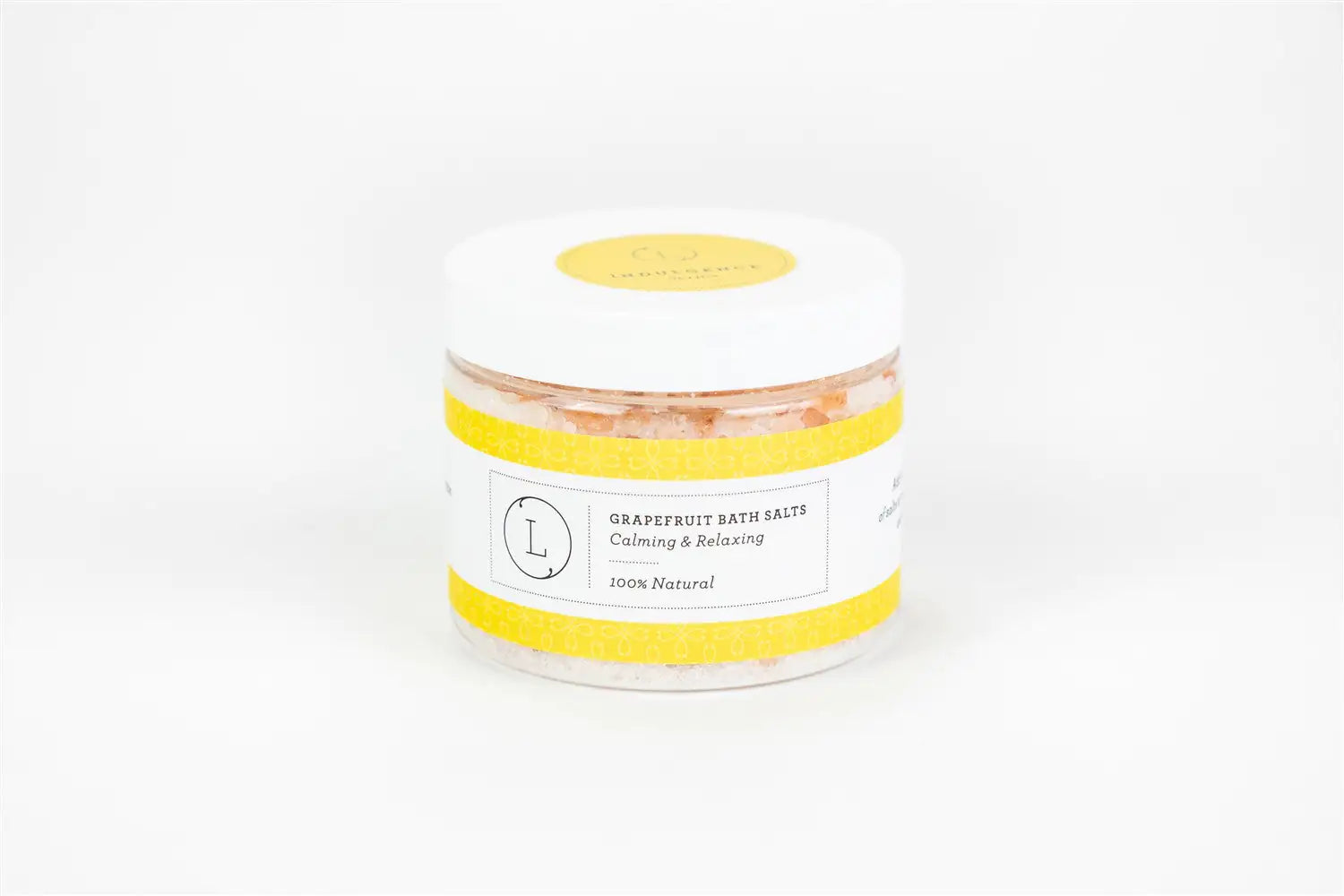 Grapefruit Natural Bath Salt Soak with CBD. Made with Dead sea, Epsom and Himalayan salts (THC free)